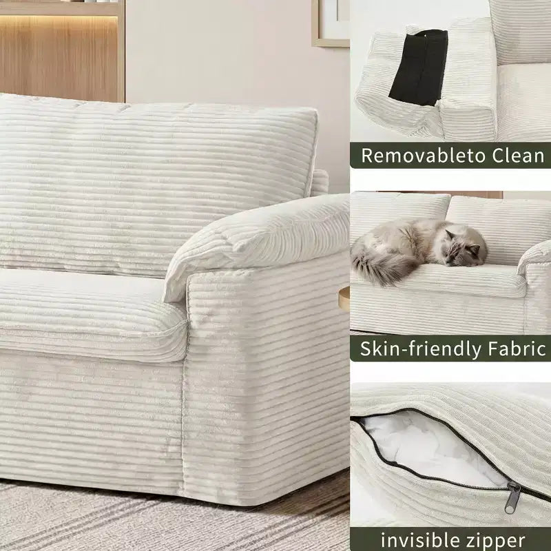 Καναπές Dyonery 86 Cloud Loveseat, Βαθύ Κάθισμα & Μαξιλάρια Φαρδύς Μπράτσων, Στιβαρός Σκελετός, Εργονομικός Σχεδιασμός που Επιτρέπει την Αναπνοή του Υφάσματος