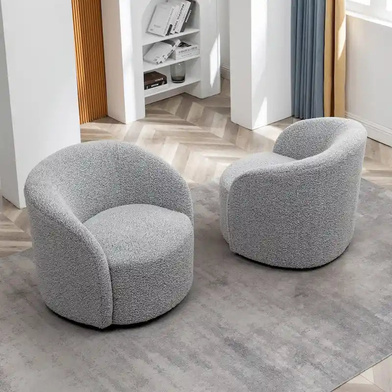 KINWELL Πολυθρόνα Barrel με περιστρεφόμενη βάση, 34" (Σετ των 2)