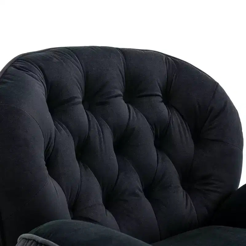 Πολυθρόνα Velvet Accent Okak με υποπόδιο, μοντέρνα πολυθρόνα σαλονιού χωρίς μπράτσα σε στυλ Mid-Century, μαλακή και άνετη πολυθρόνα για παρακολούθηση τηλεόρασης, gaming